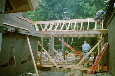 Breezeway roof construction